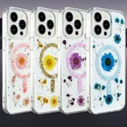 Blumen Magsafe Hülle Für Apple IPHONE 16 Pro Max 15 14 13 16 Glitter Bling Cover